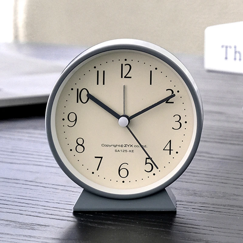 3.5" Analog Alarm Clock, Silent NonTicking Alarm Clock for Bedroom