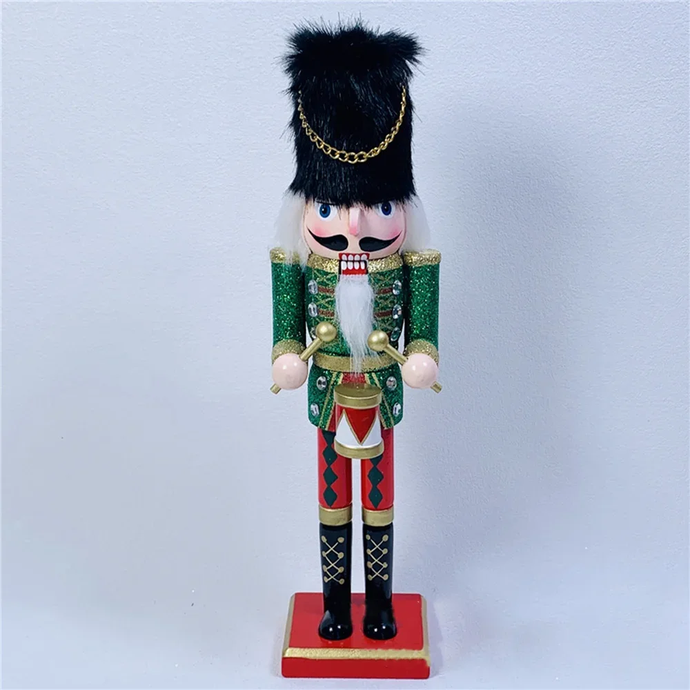 

30CM Wooden Nutcracker Soldier Doll Vintage Handicrafts Puppet Creative Gifts Christmas Party Ornaments Home Desktop Decorations