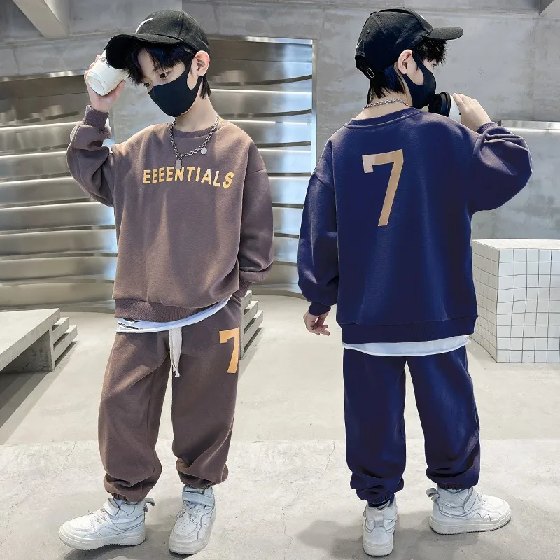 Kids Clothing Set Autumn Children Boy Girls Letter Printed Hoodies Sweatshirts Pullover Top Pants Bottom Suit Tracksuits