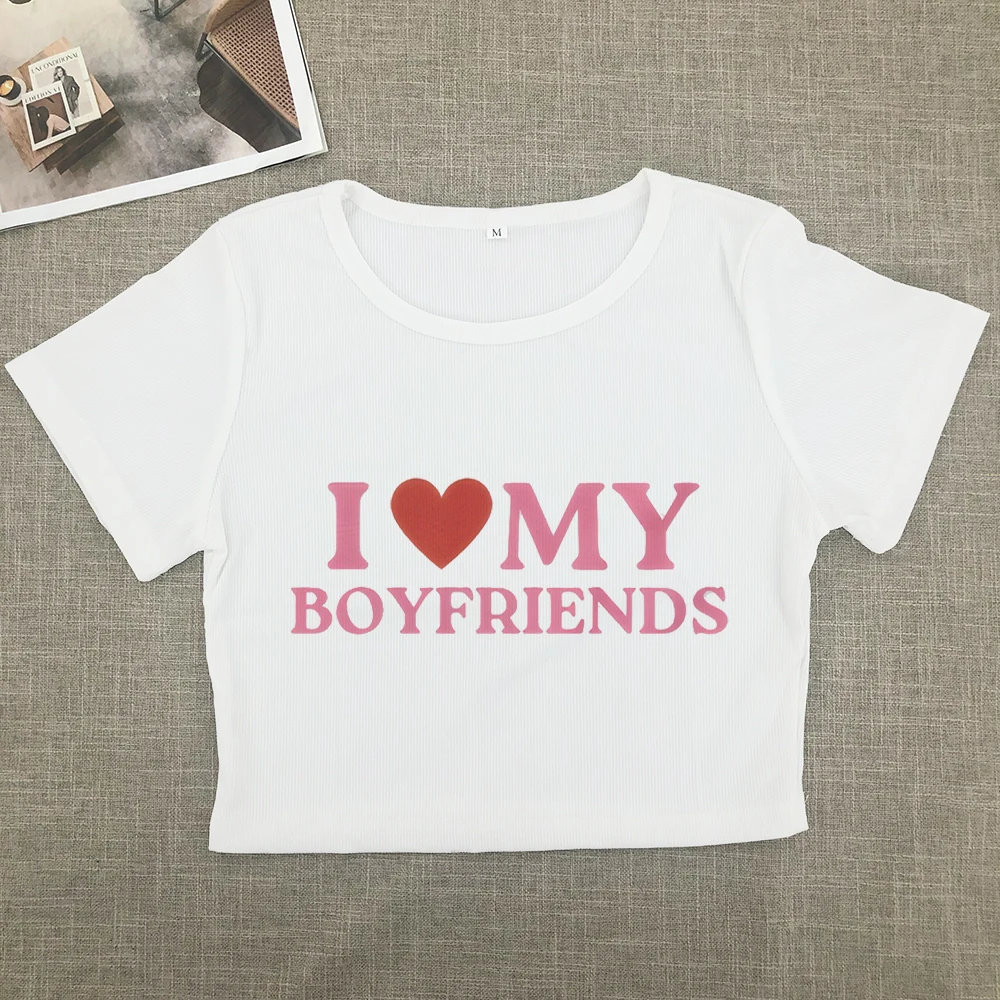 European and American style T-shirt summer new letter street trend short style women's wear