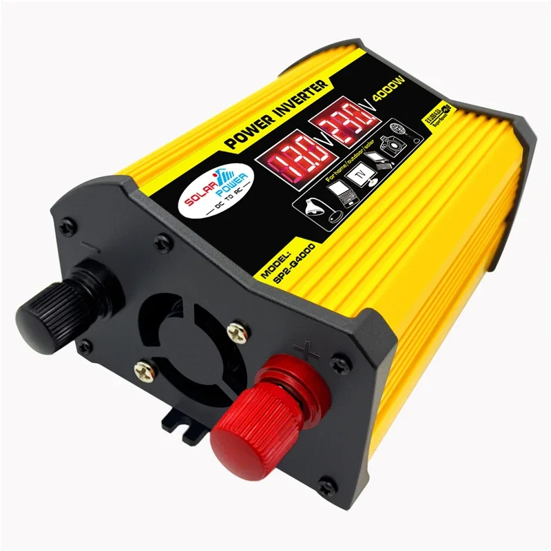 4000W 차량용 파워 인버터 컨버터 어댑터 12V에서 110/220V 전압 변환기 LED 디스플레이 듀얼 USB 가정용 차량용 수정된 사인파