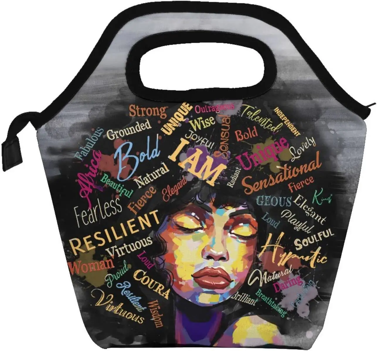African American Lunch Bags For Women Black Girls Lunch Box Insulated
