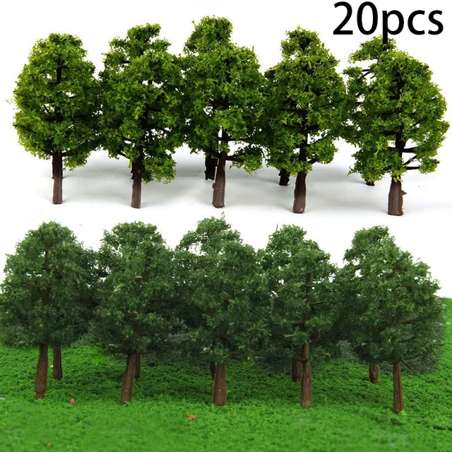 20Pcs 7cm Model Trees Micro Landscape Decor Scale Architectural Model Train Layout Tree Building DIY Ature Toys Decor
