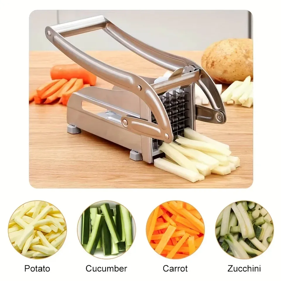 Multifunction Stainless Steel Manual Vegetable Cutter - Perfect for Potato, Cucumber, Fruits and Vegetables Cutting