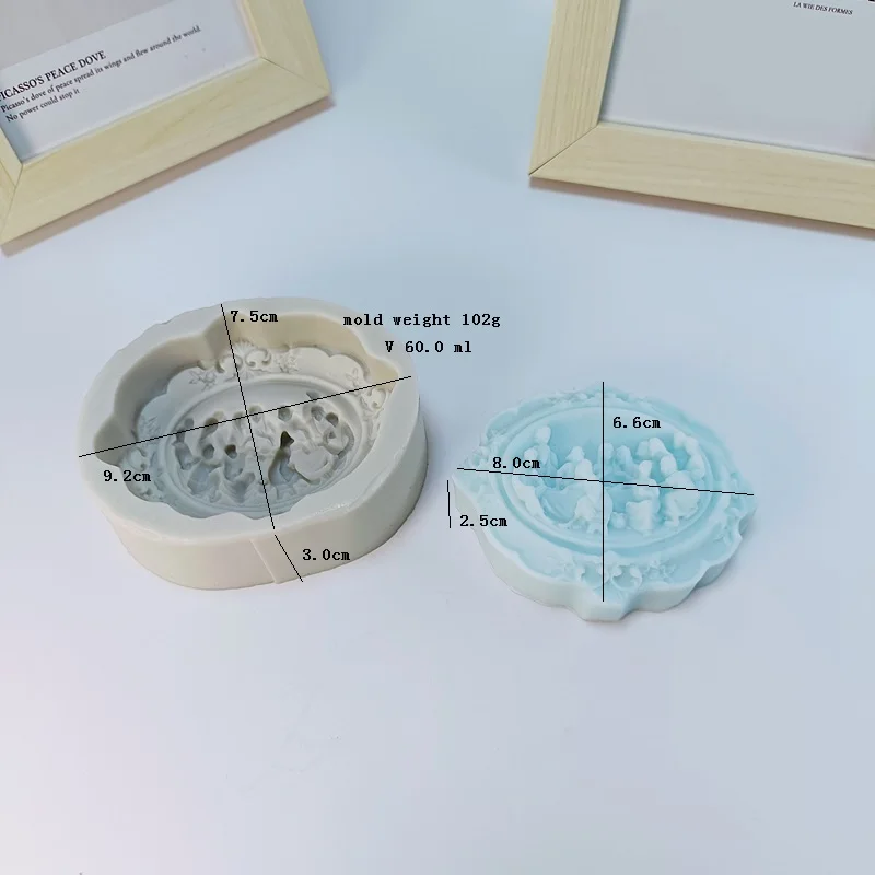 Last Supper Soap Mold Oval Cute Saop Mould with Jesus Story Handmade Gift to Friends Family Members DIY Tools Table Decoration