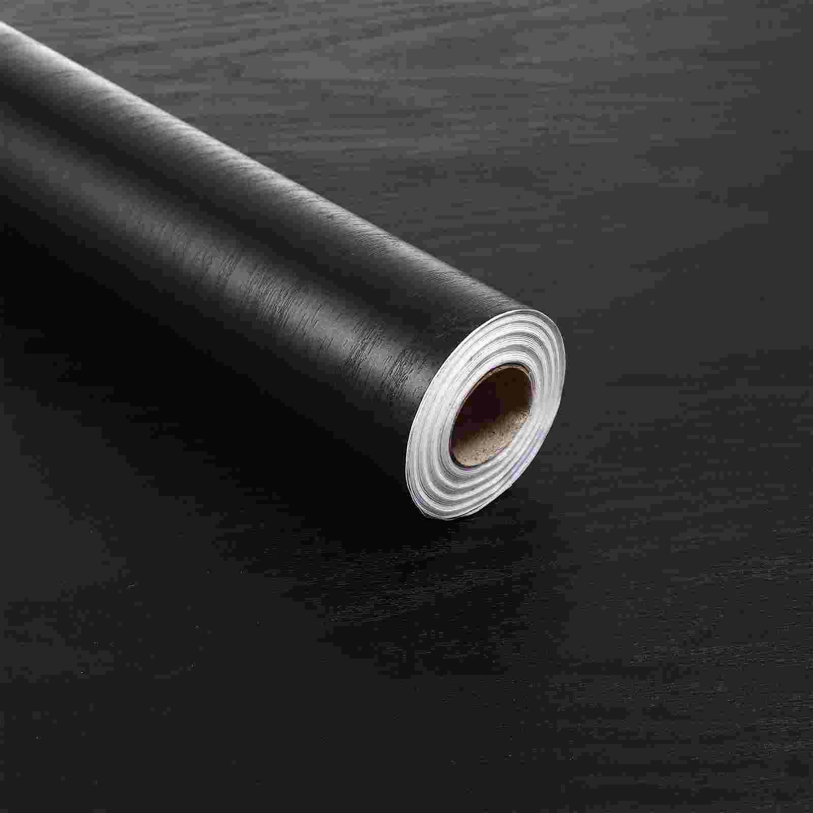 

Stickers Self-adhesive Simple Thickened Solid Color Wallpaper-pure Black Wood Grain (60cm*10m) Removable Easy Apply Sticking