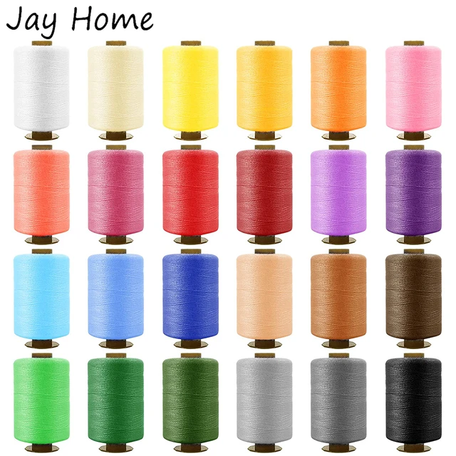 8pcs polyester thread(8 rolls) 1pc needle box 1pc 25 inch tape