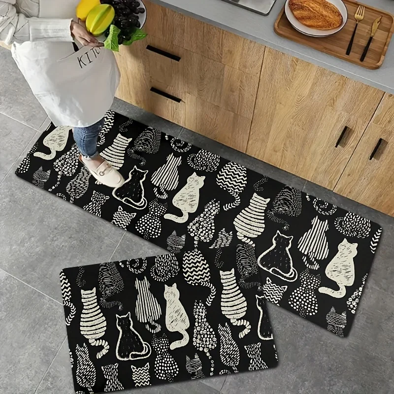 VIKAMACuteBlackCatKitchenRugsSetof2CountryStyleKitchenRugsFarmhouseStyleNon-SlipWashableFloorMatsHomeDecor-AliExpress15
