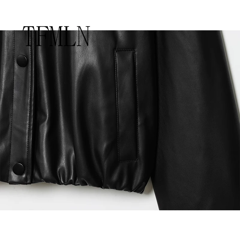 Women New Fashion Lmitation Leather Jacket Tops  Autumn Brand Pilot Jacket Coat Loose Outerwears