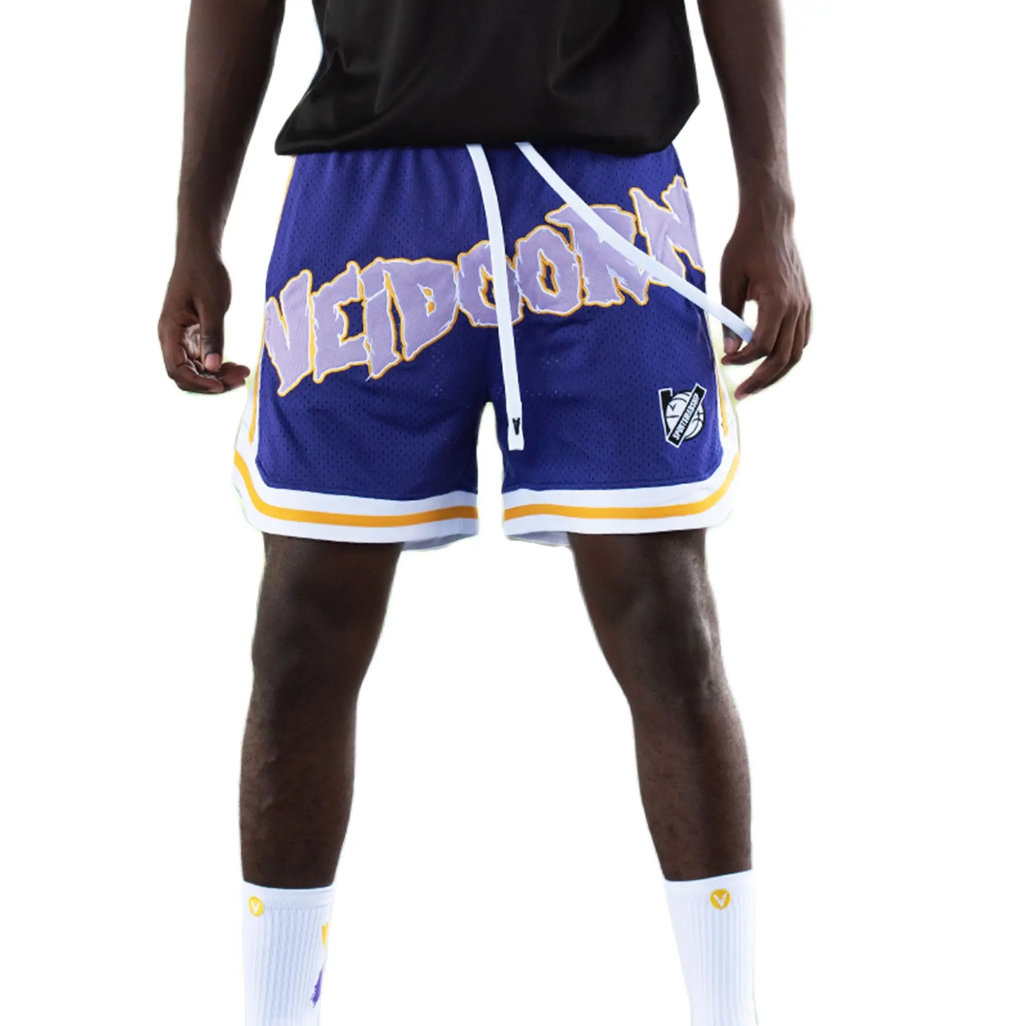 

Breathable Mesh Mens Casual Basketball Shorts with Drawstring Embroidery Logo Running Fast-drying Trend Short Pants