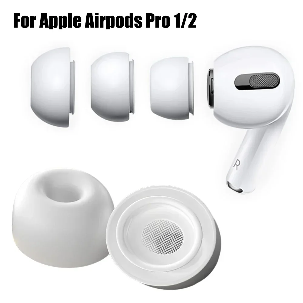 1-4Pairs Soft Silicone Ear Tips for Airpods Pro 1/2 Protective Earbuds Cover Replacement Earbuds Noise Reduction Hole Ear-pads