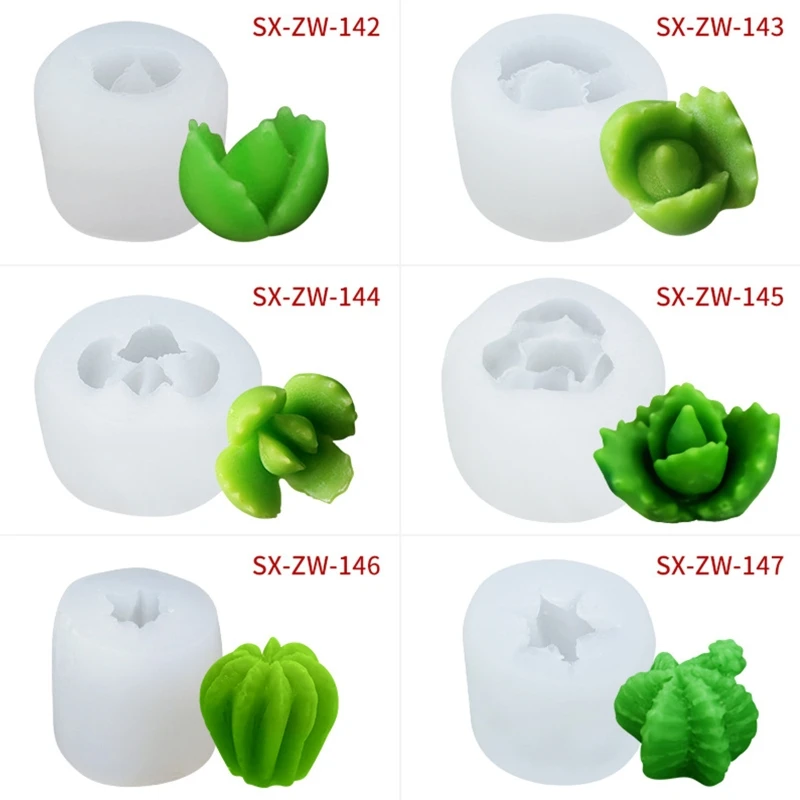 Soap Silicone Mold Succulent Plant Mold for Making Candle Soaps Lotion Bars Bath Bomb Plaster DIY Baking Cake Decoration K0AB