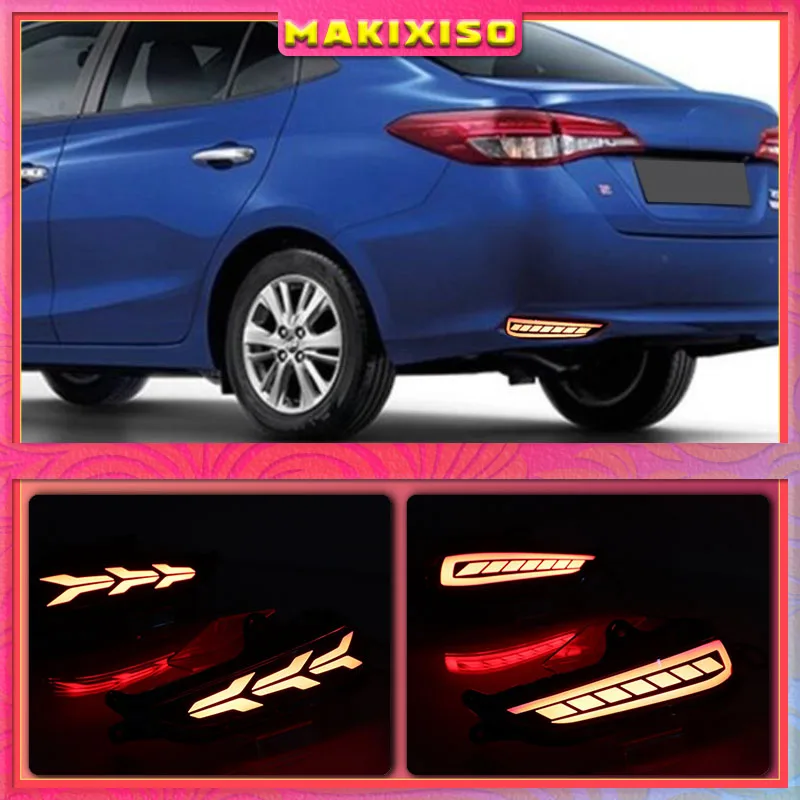 

Для Toyota Yaris 2017 2018 светодиодный Автомобильный задний бампер отражатель задний стоп-светильник балка противотуманная фара