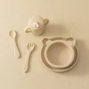 Color Kids Baby Silicone Waterproof Feeding Dishes Plate Suction Bowl Sippy Cup Feeding Training Spoon Fork Dishes Tableware 1