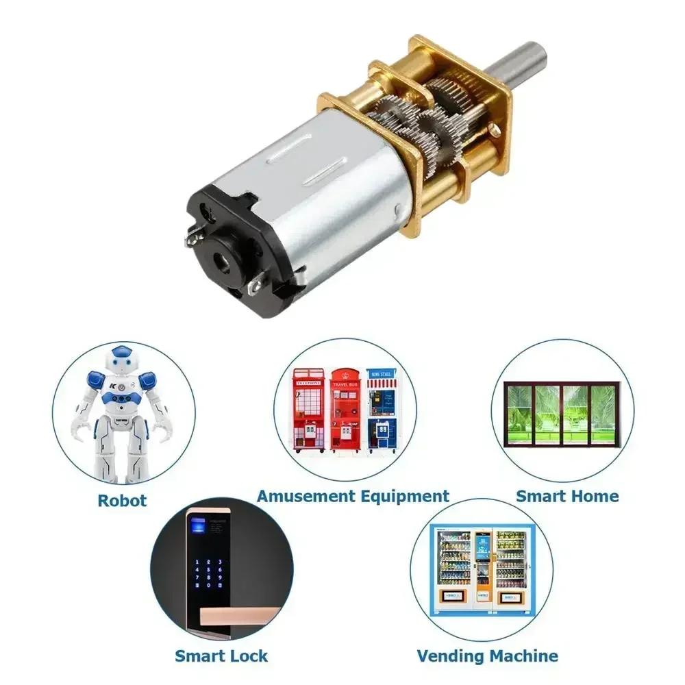 GA12-N20 DC 3V 6V 12V Micro Metal Gear Motor Gear Wheel Motor 30RPM 50RPM 60RPM 100RPM 150RPM 200RPM 300RPM 600RPM 1000RPM
