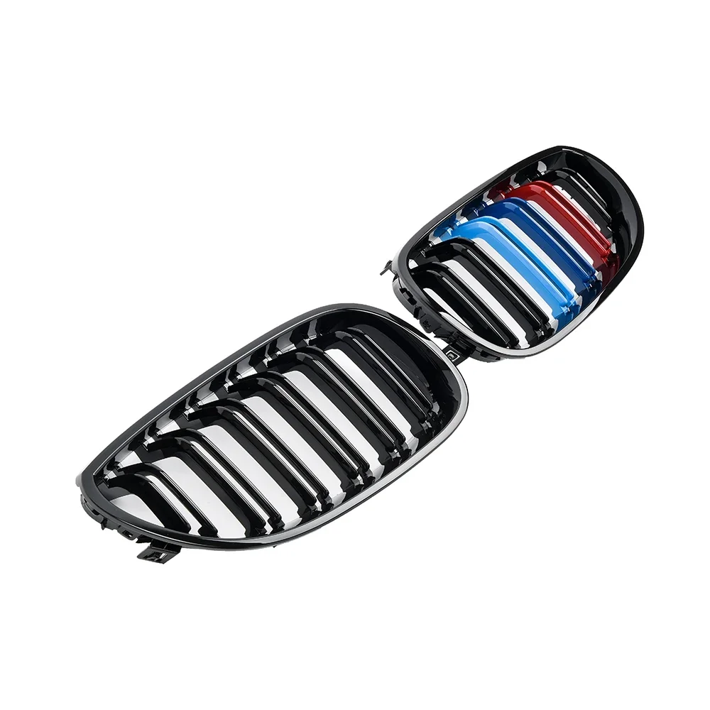 ڵ   ׸  ̽ ׸ ׸ BMW E60 E61 5 ø 2003-2009 Gloss Black Auto New Double Slat