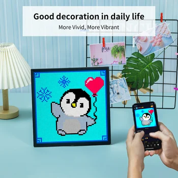 Divoom Pixoo 64 WiFi Pixel Art Display WiFi Cloud Digital Frame with APP Control,64 X 64 LED Panel for Gaming Room Decoration 2