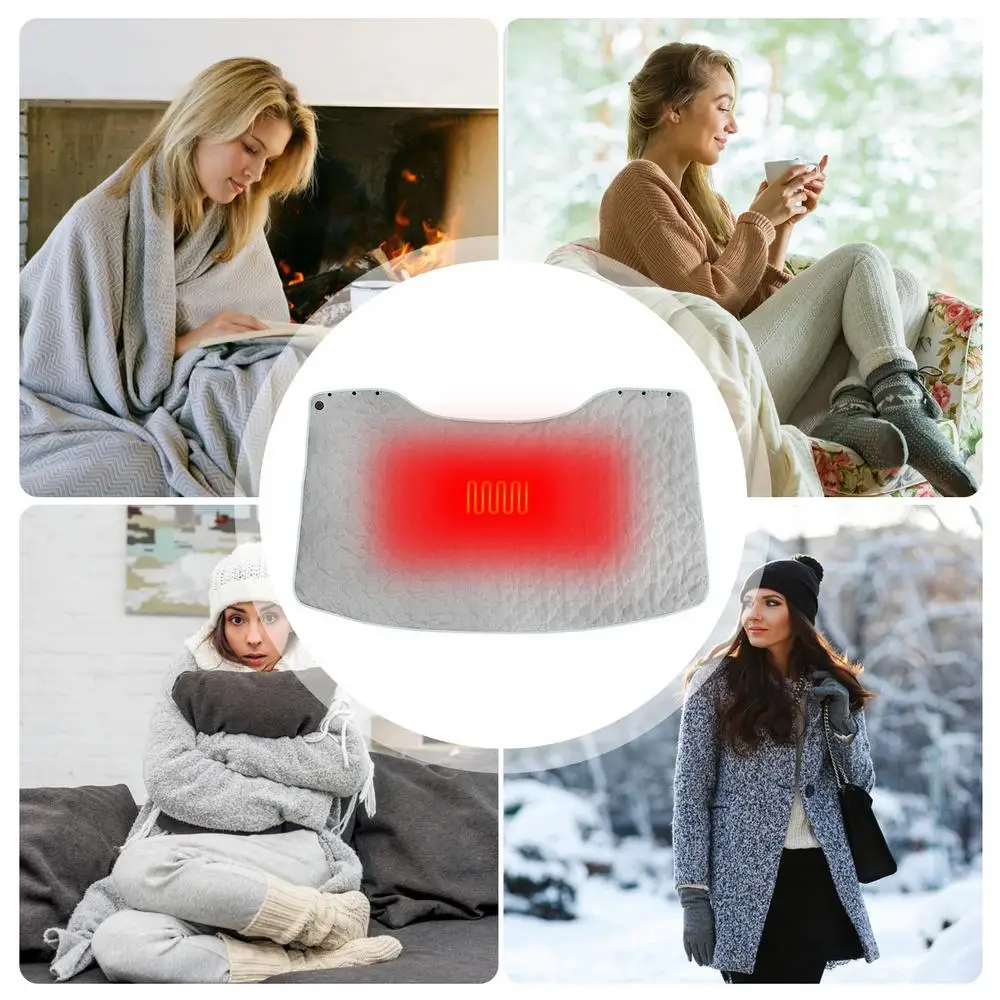Portable Heated Blanket Heated Blankets Portable Heating Blanket Throw Fast Heating With 3 Heating Level Overheating Protection
