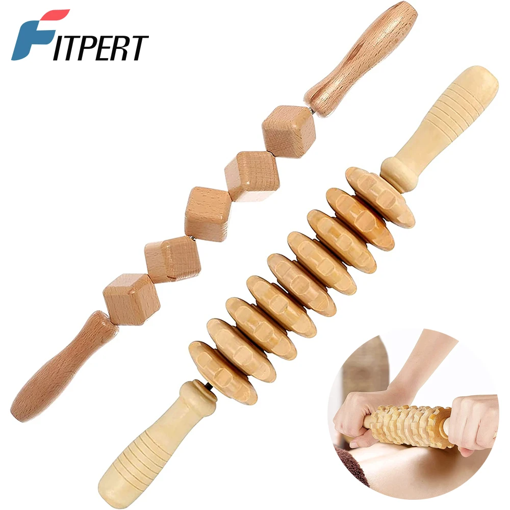 2Pcs/Set Wood Muscle Roller, Wood Therapy Massage Tools, Massage Roller,Body Cellulite Massager Muscle Pain Relief,Massage Stick