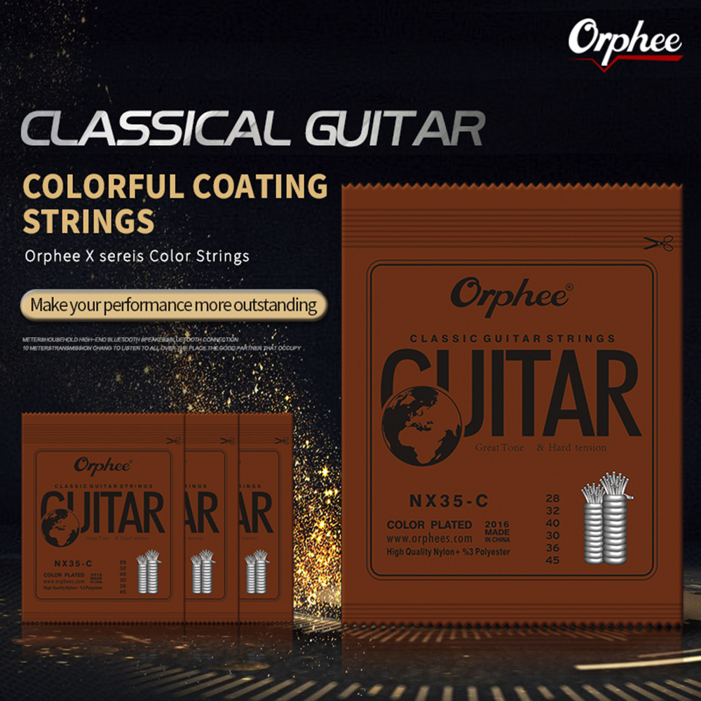 Orphee NX35C Series Classical Guitar Strings 6pcs Silver Plated Wire High Quality Nylon Guitar Strings Guitar Accessories