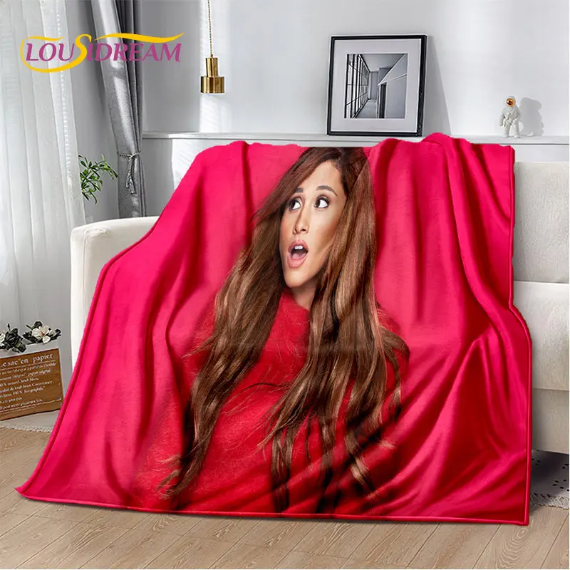 3D 인기 가수 Ariana Grande 고양이 Ari 부드러운 플러시 담요, 플란넬 담요 거실 침실 침대 소파 피크닉을위한 담요를 던져