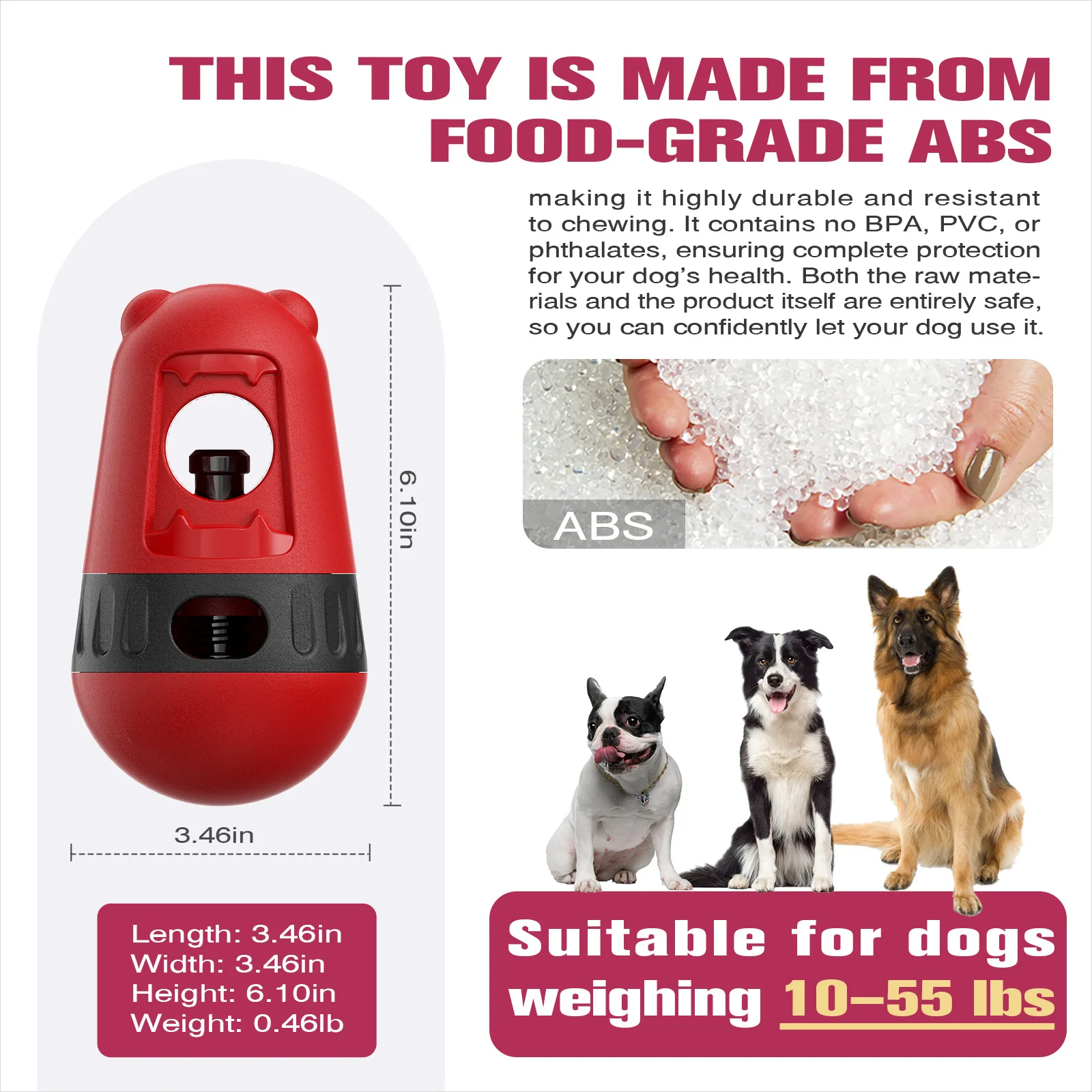 Bully Stick Holder Dog Toy Slow Feeder Ball Food Dispensing Toy for Small Medium Dogs Irregular Rolling Design Dog Toys 5