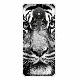Wildlife Collection Soft TPU Silicone Phone Case - Clear Wolf and Lion Design for Nokia 7.2 (H10.CH.89)