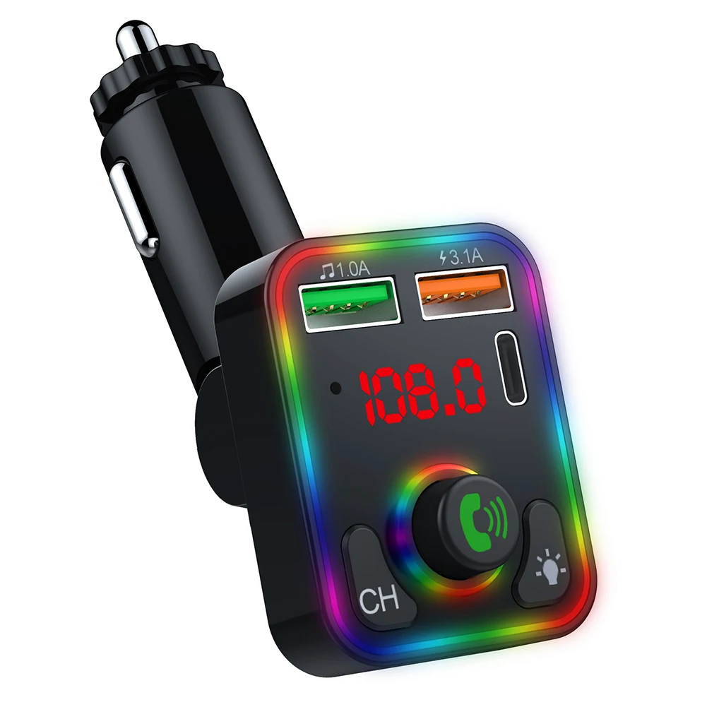 

Car Wireless MP3 Player FM Transmitter with Bluetooth Compatibility 2 USB Charger and Hands Calling Support