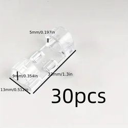 Transparent Wire Organizers - Adhesive Clear Plastic Cable Clips for Wall & Desk Management (30pcs)