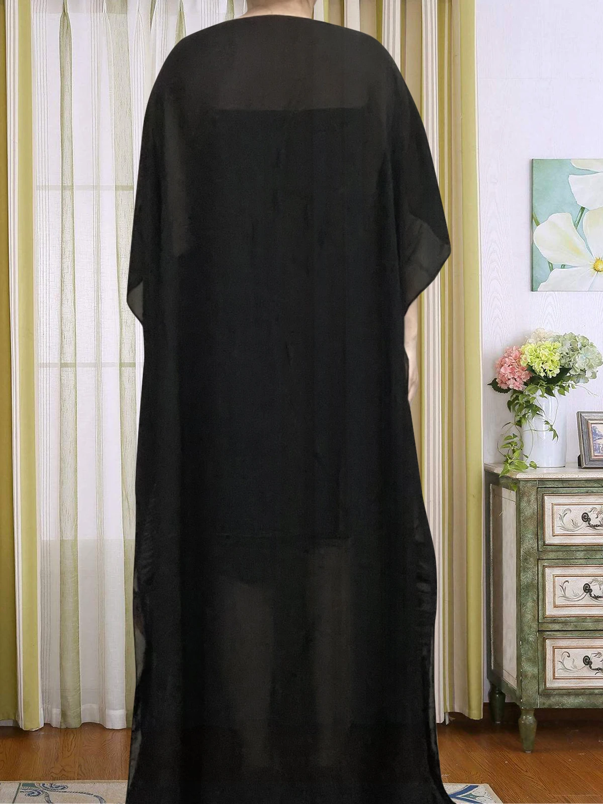 Muslim Abayas For Women Dubai Turkey Islam Djellaba Abayas 2022 Black Set Auger Long Loose Dresses Round Neck African With Hijab