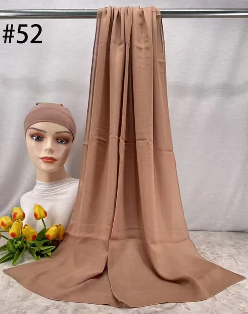 Mini Hijab Modal avec sous-bonnet – Ensemble Basique Extensible, Foulard Fin et Respirant, Protection Solaire, Voile 165*50cm