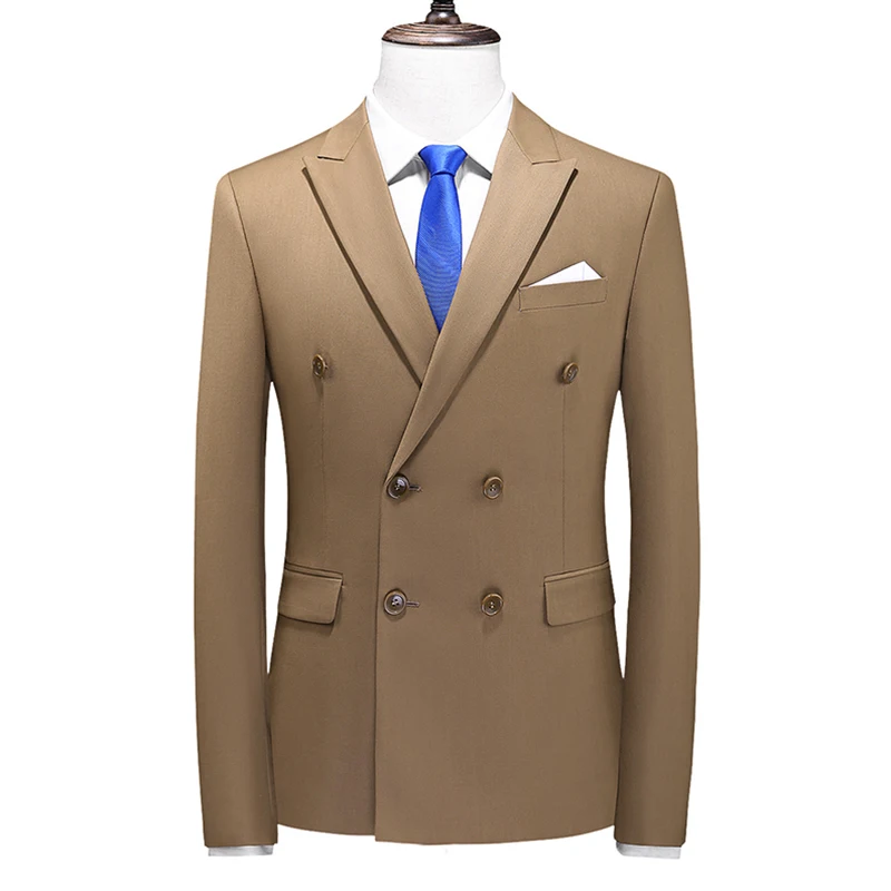 Classic Black Blazers Jacket Large Size 6XL Men Double-Breasted Formal Suit Coats Men's Slim Fit Wedding Dress Tops men suits jackets
