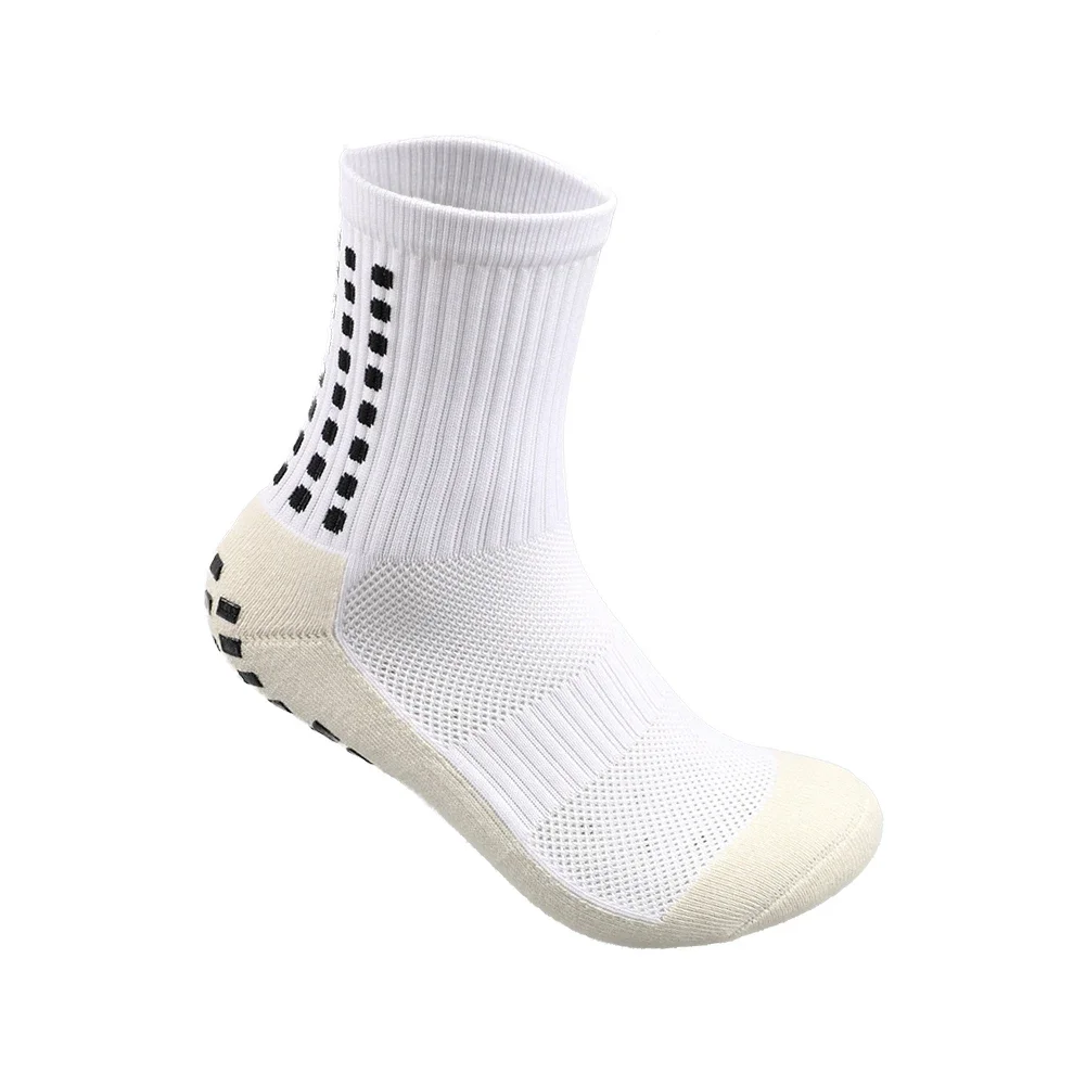 Unisex Anti Slip Cotton Sports Socks, Amortecimento Presente, Mid-Tube, Futebol, Basquete, Rugby, Beisebol