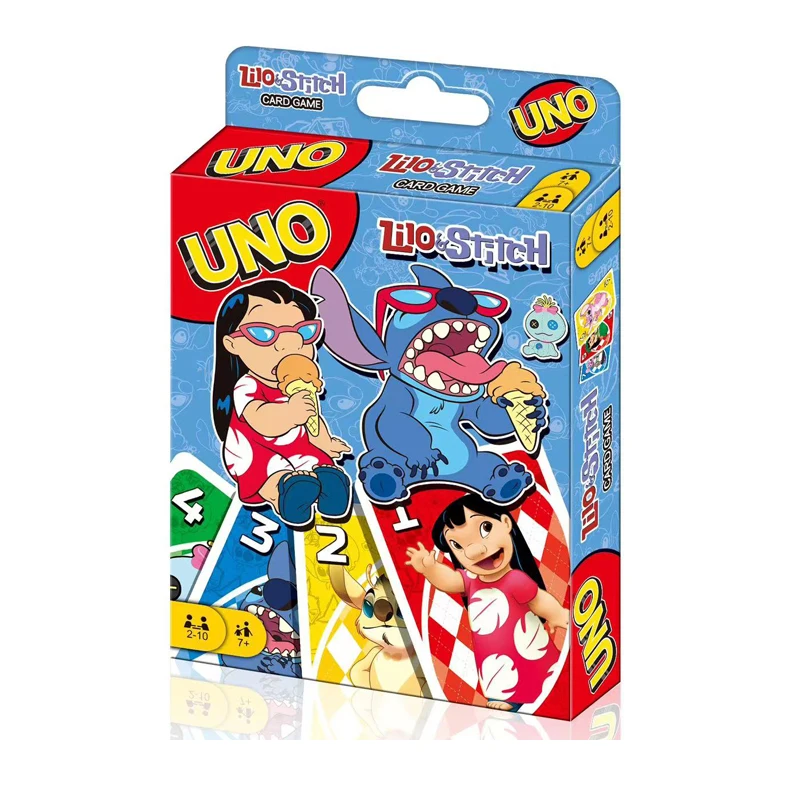 Mattel Games UNO Stitch Card Game for Family Night Featuring Tv Show Themed Graphics and a Special Rule for 2-10 Players