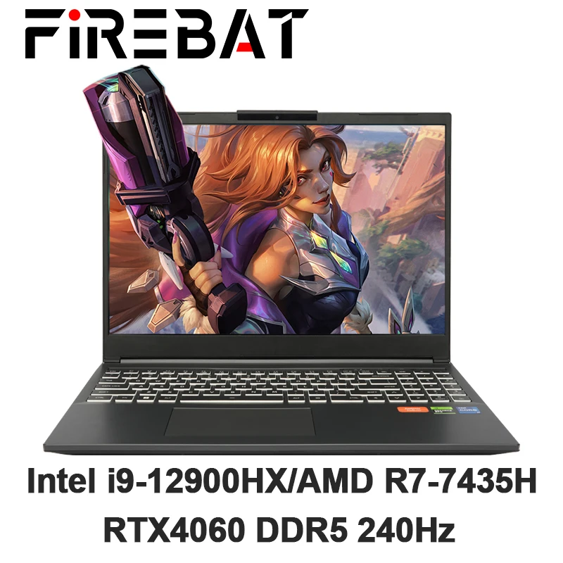 FIREBAT T6A-X 16 Inch Intel i9-12900HX/AMD R7-7435HS RTX 4060 DDR5 165Hz 2.5K Wifi6 BT5.1 32GB 1TB Gaming Gamer Notebook Laptop 1
