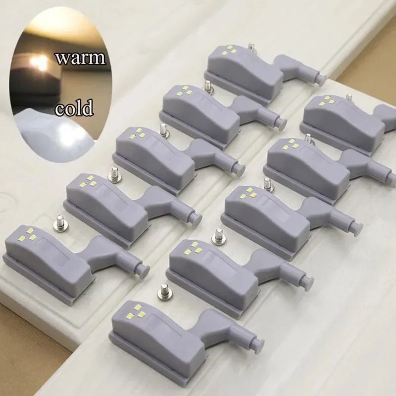 Furniture hinge,cabinet door hinges,cabinet hinges 10Pcs Universal Inner Hinge LED Cabinet Lamp 0.3W Home Wardrobe Cupboard Door 3 LEDs Night Light Auto ON/OFF Switch Lighting