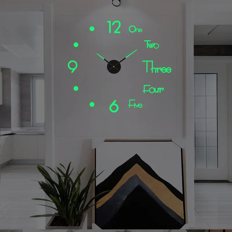 

3D Big Size Wall Clock Mirror Sticker Diy Brief Living Decor Meetting Room Wall Clock Modern Design Silent Acrylic Decor Clock