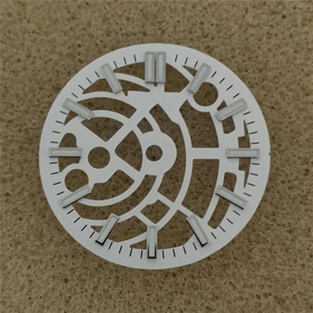 28.5mm Hollow Watch Dial NH70 Movement Modified Dials Green Luminous/No Luminous Watches Accessories