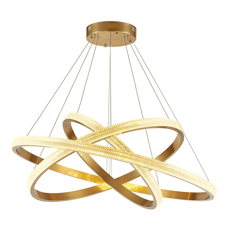 

New Modern Round Ring Chandelier Lighting Gold Chandeliers Circular Geometry Creative Lamp LED Lights Indoor Lighting Fixtures