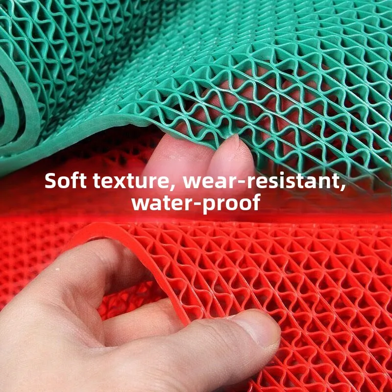 Non-Slip Batoom Kitchen ower PVC Carpet Hollow out Plastic Door Mat Home Use Rug Easy to Clean hine Weaved Simple Sle