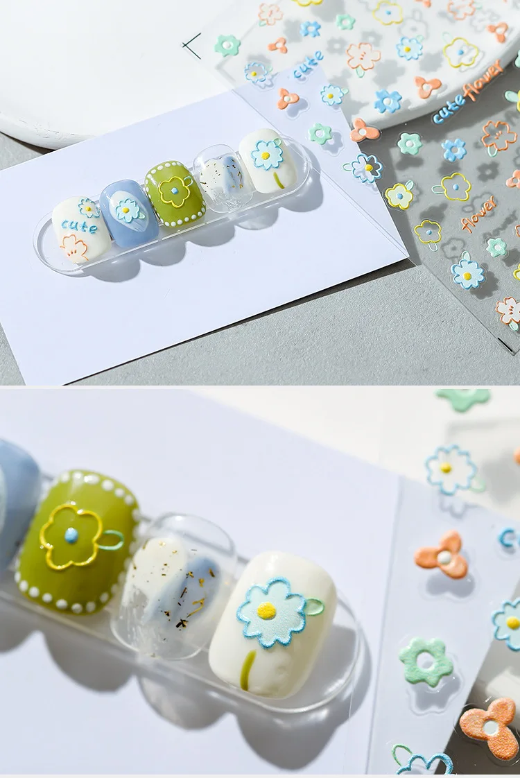summer flowers stickers for nail