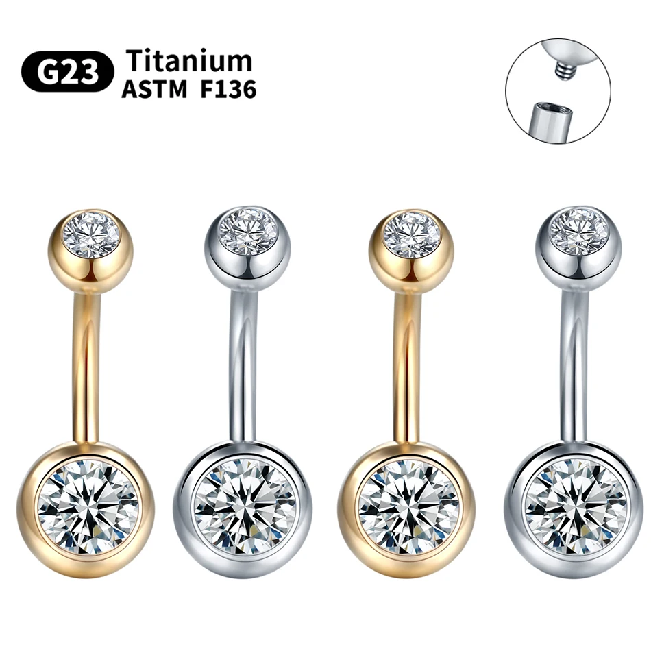 1PC Belly Button Rings Navel Piercing CZ Gem 6/8/10/12mm Bar Piercing Jewelry Body Piercing Earrings Ear Piercing Jewelry Metal Jewelry Belly Button Earrings Belly Button Piercings Body Piercing Jewelry Body Jewelry