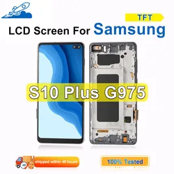 TFT LCD pour Samsung Galaxy S10 Plus G975F/DS G975U SM-G975W écran tactile avec cadre pour Samsung Galaxy S10 + G975U1 G975N