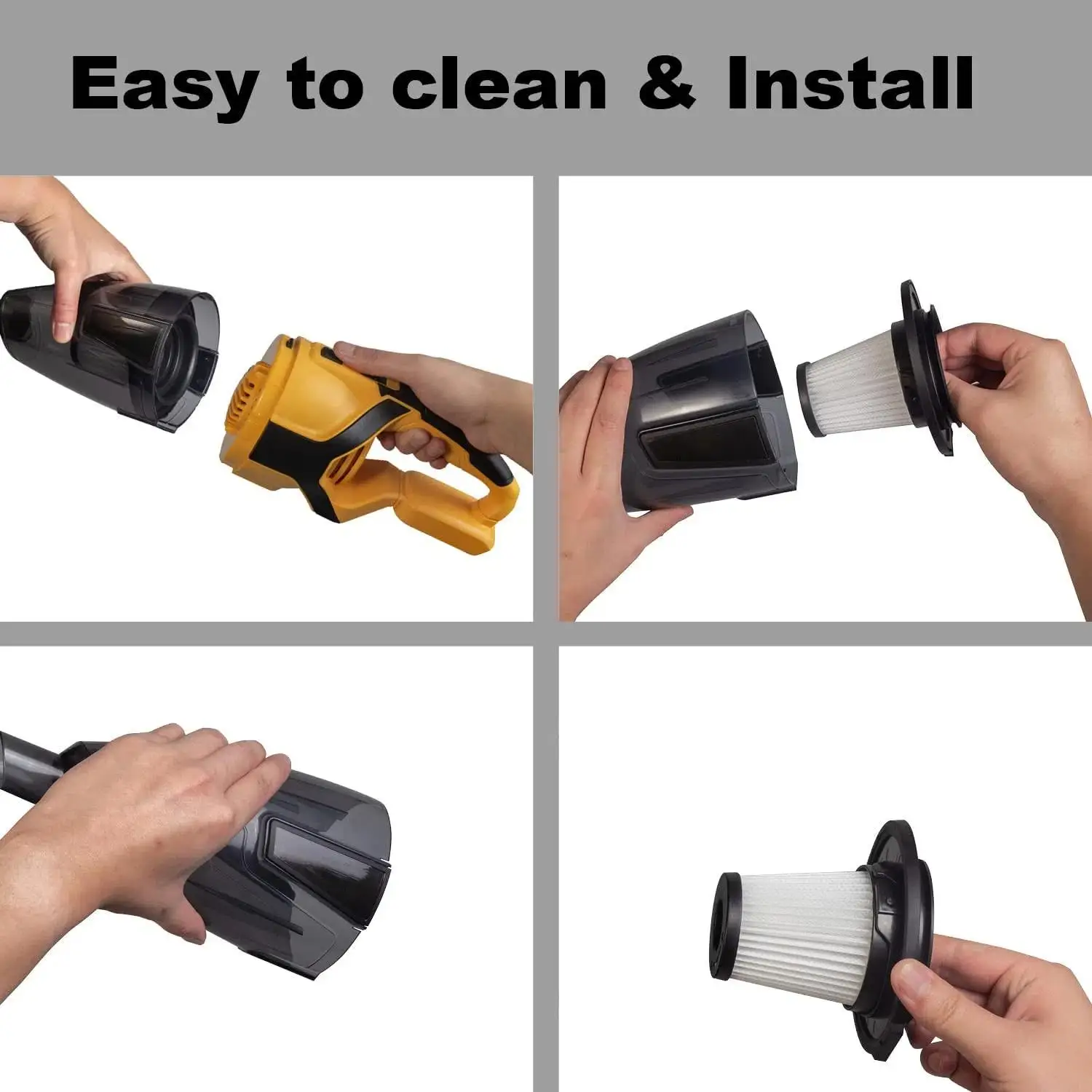 Cordless Vacuum Cleaner for DeWalt 18V/20V Battery (No Battery) Handheld Vacuum for Hardwood Floor Carpet Pet Hair Car 5