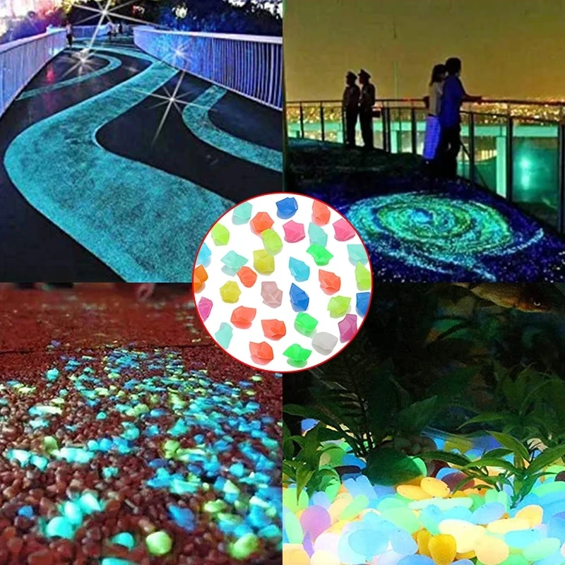 Luminous Sand Stones Garden Park Road Pebbles Glow in Dark Ornament Party Wishing Bottle Luminous Sand Stones Decoration glow stones luminous sand decorative stones