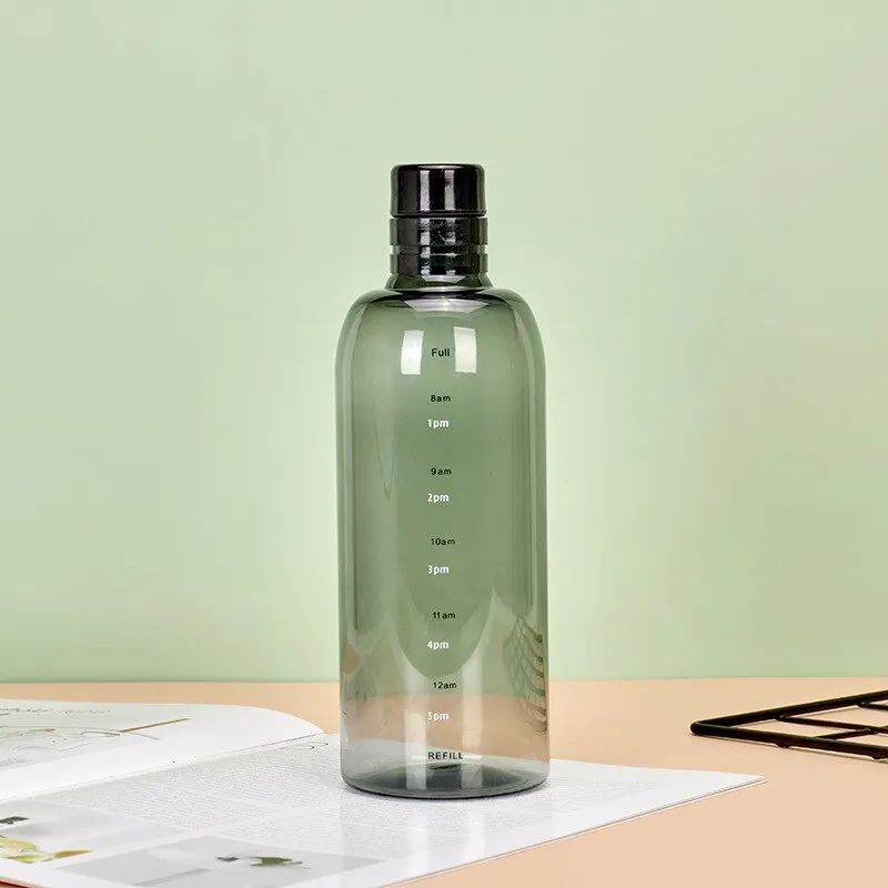 500ML 700ML Plastic Sports Water Bottle With Time Scale Large Capacity Leakproof Drop Resistant For Sport plastic water bottle