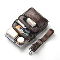 Nouveau sac à bandoulière en cuir véritable pour hommes sac à bandoulière multifonctionnel tendance verticale porte-documents sac de messager de voyage décontracté 4