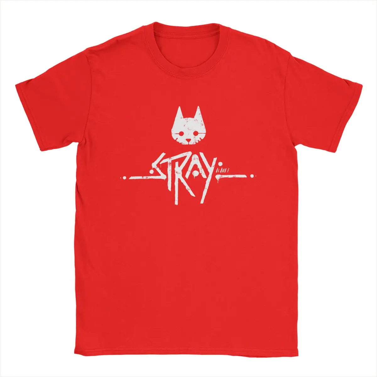 Vintage Stray Game Logo Men's T-Shirt - Pure Cotton, Round Collar, Short Sleeve, Gift Idea