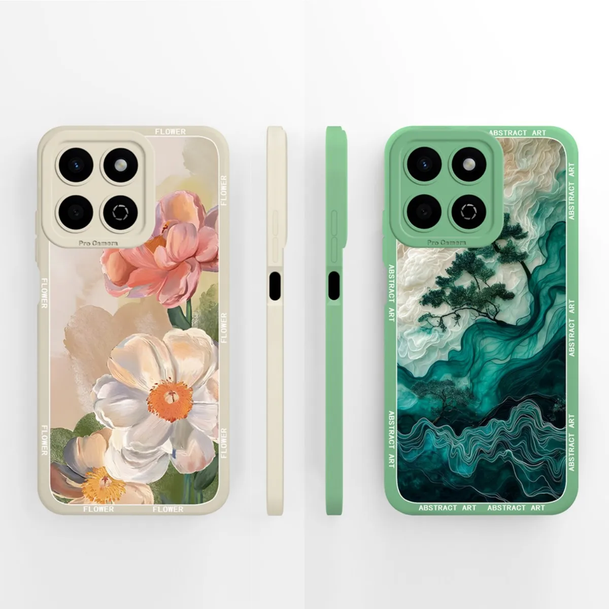 Artistic Oil Painting Floral Design Soft Silicone Anti-Drop Phone Case Cover