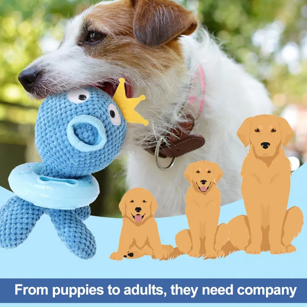 

Износостойкая игрушка для домашних животных, игрушка-Осьминог с пищалкой, функция шлифовки зубов, функция утечки еды, плюшевый питомец для маленьких питомцев